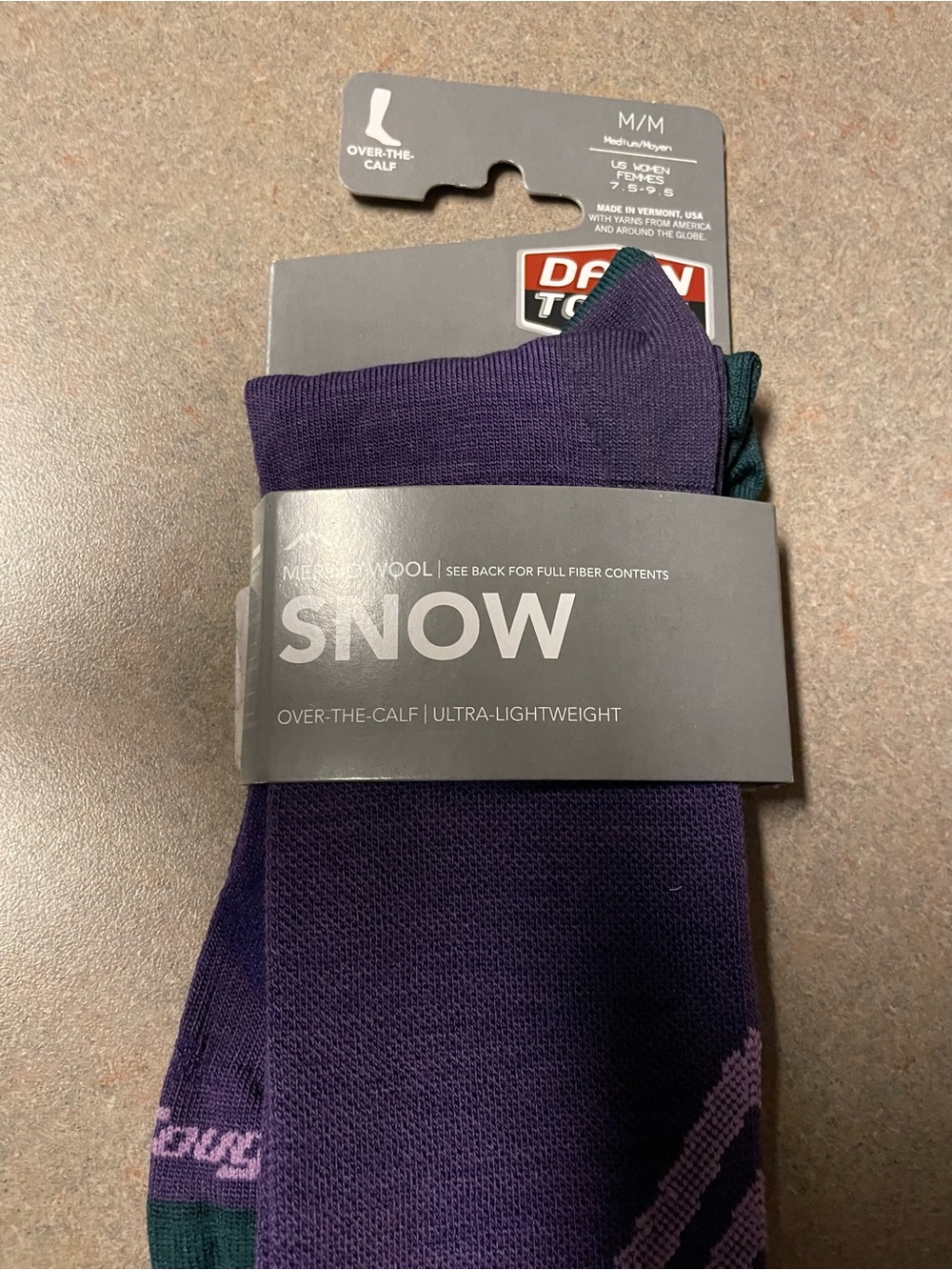 Darn Tough Wool Snow Over the Calf Lightweight Women’s Socks S 4.5-7